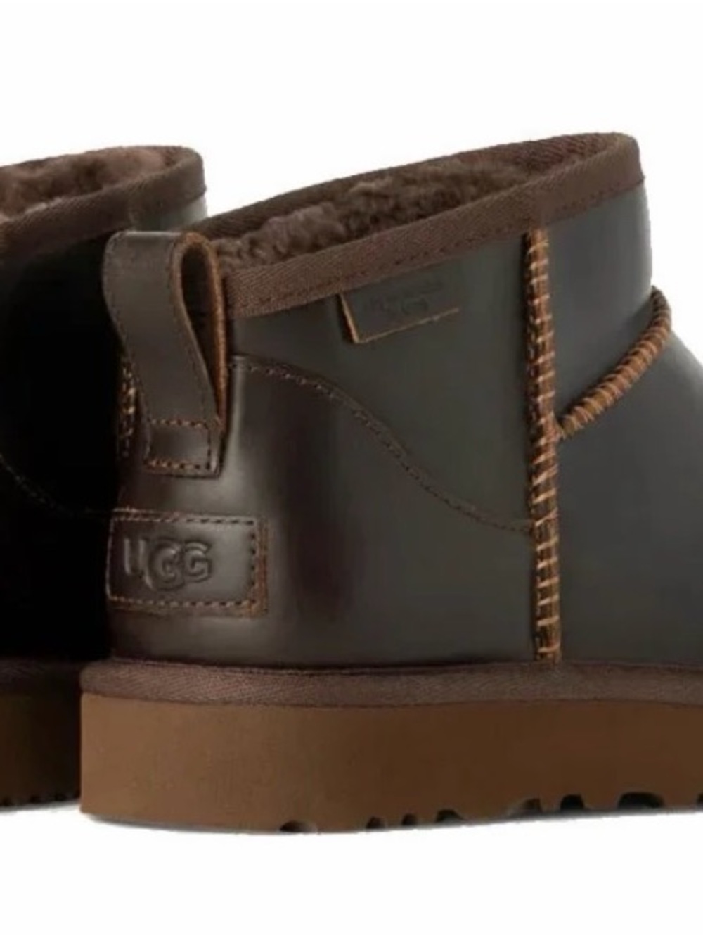 UGG CLASSIC ULTRA MINI LEATHER REGAN BOOTS SIZE 8 BNWT NO UGG BOX - Picture 2 of 9